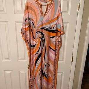 Emilio Pucci Orange and Pink Geometric dress